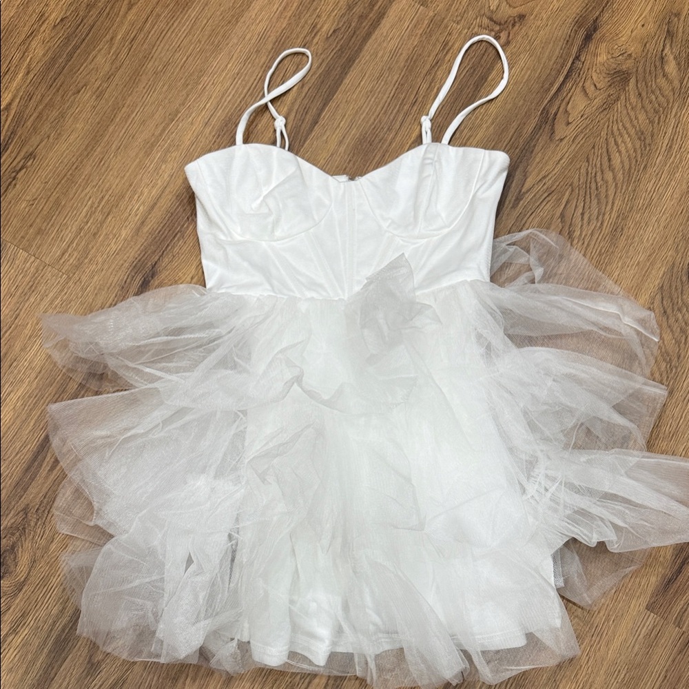 Lulu's White Tulle Dress